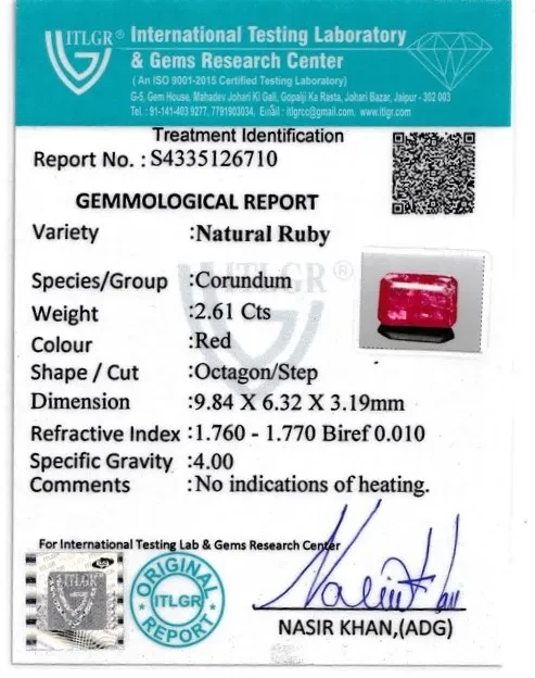 Ruby (Manik) - 2.61 Carat