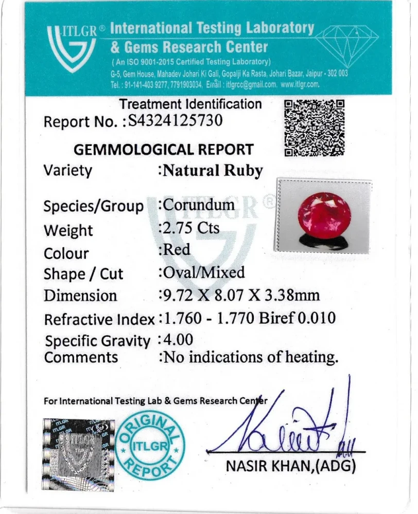 Ruby (Manik) - 2.75 Carat