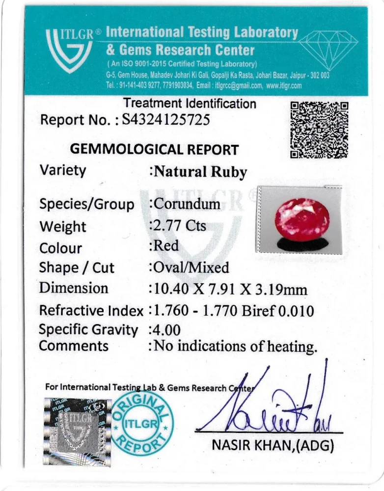 Ruby (Manik) - 2.77 Carat
