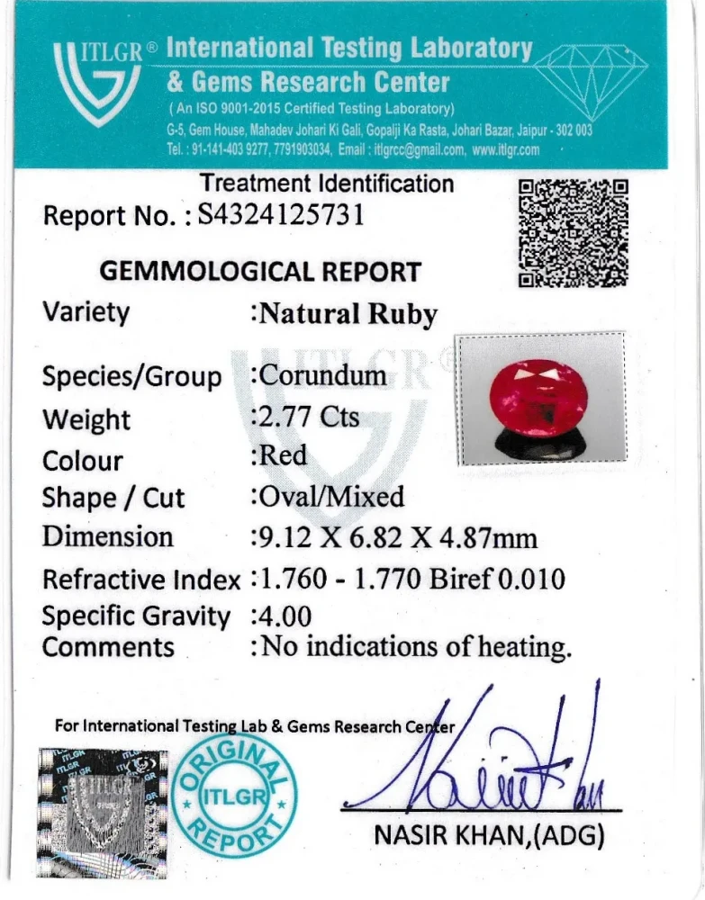 Ruby (Manik) - 2.77 Carat