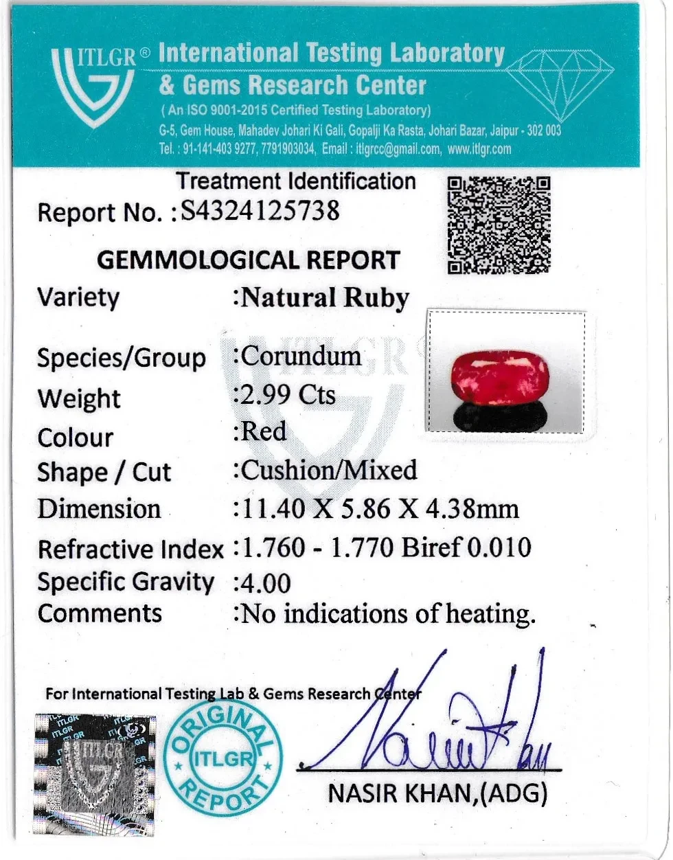Ruby (Manik) - 2.99 Carat