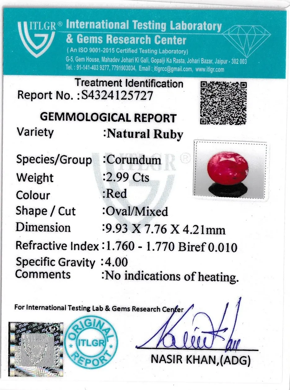 Ruby (Manik) - 2.99 Carat