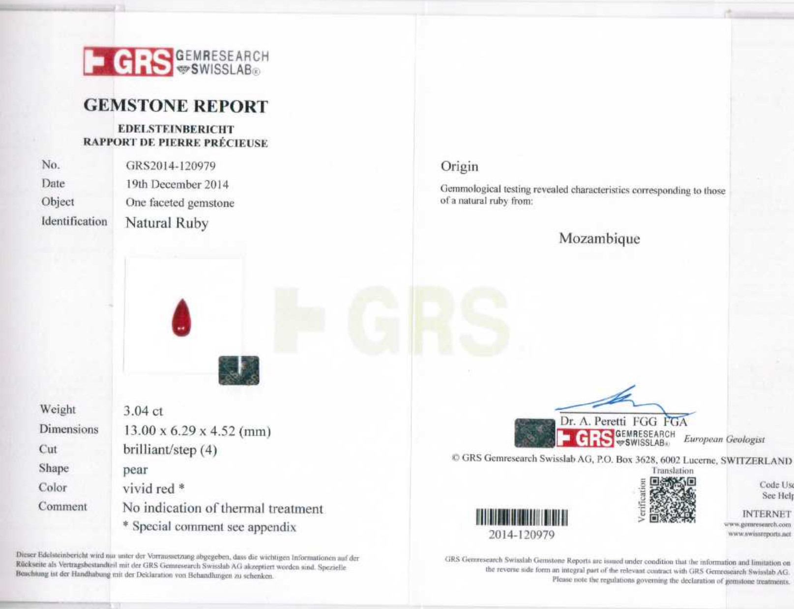 Ruby (Manik) - 3.04 Carat