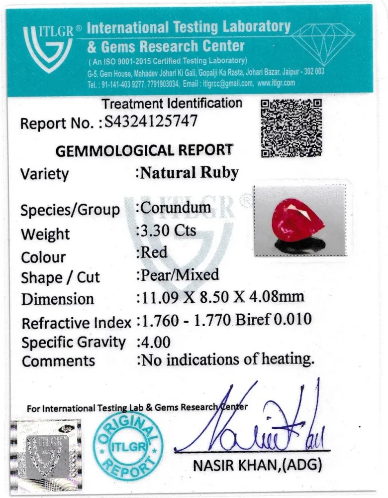 Ruby (Manik) - 3.3 Carat