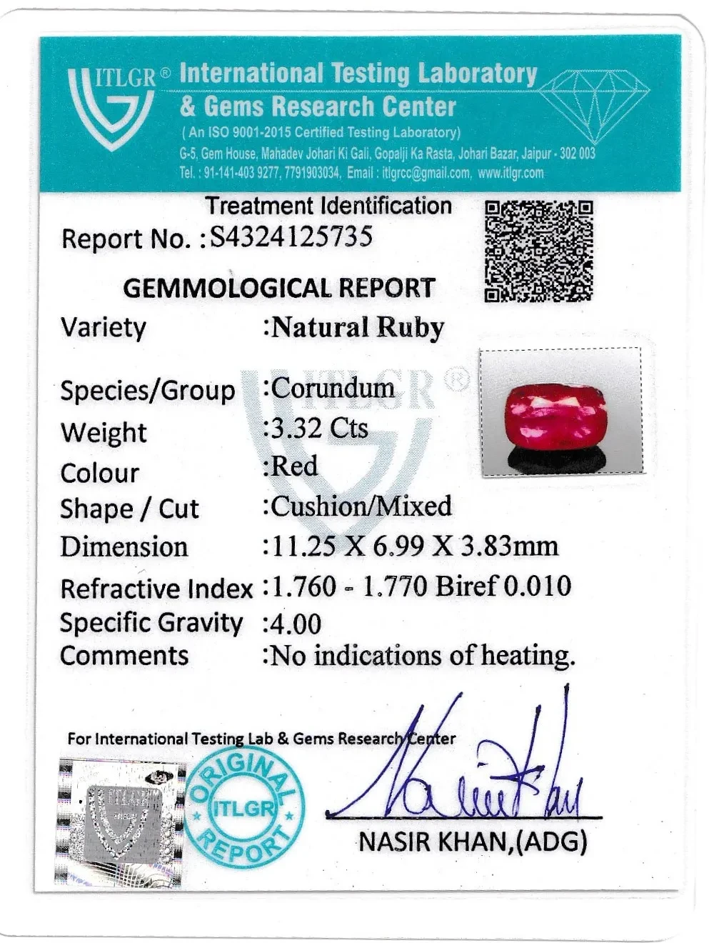 Ruby (Manik) - 3.32 Carat