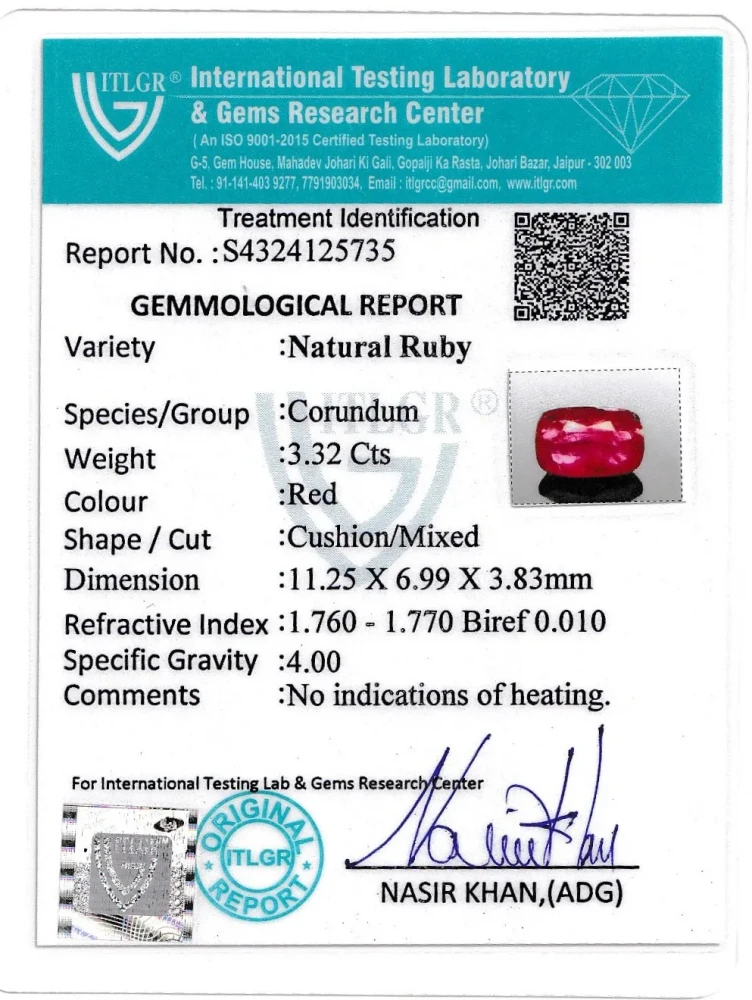 Ruby (Manik) - 3.32 Carat