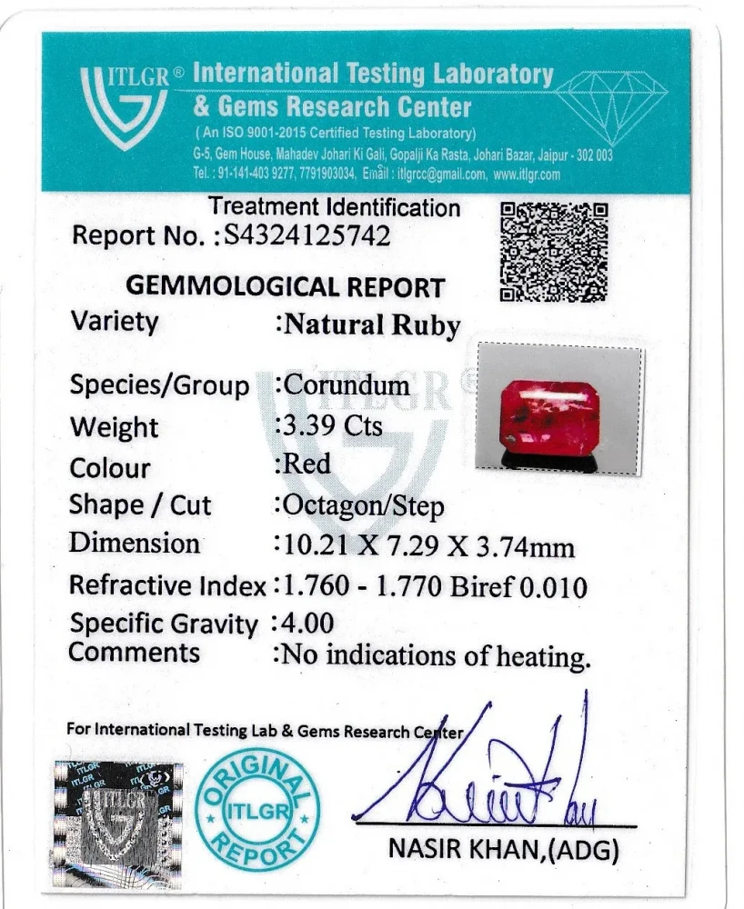 Ruby (Manik) - 3.39 Carat