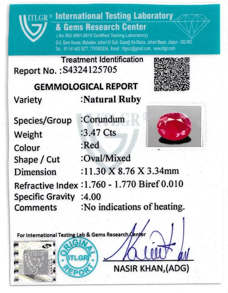 Ruby (Manik) - 3.47 Carat