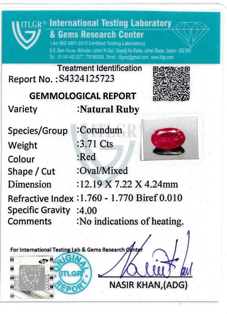 Ruby (Manik) - 3.71 Carat