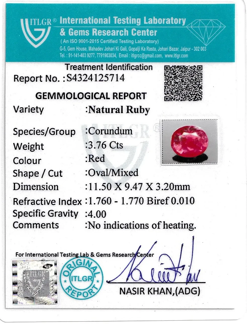 Ruby (Manik) - 3.76 Carat