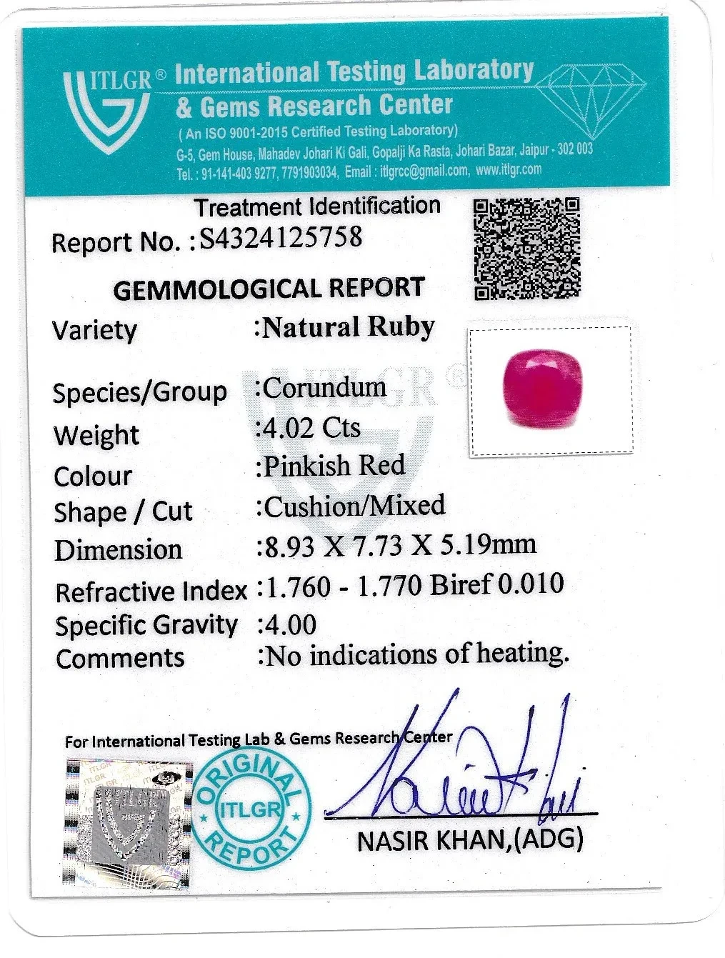 Ruby (Manik) - 4.02 Carat