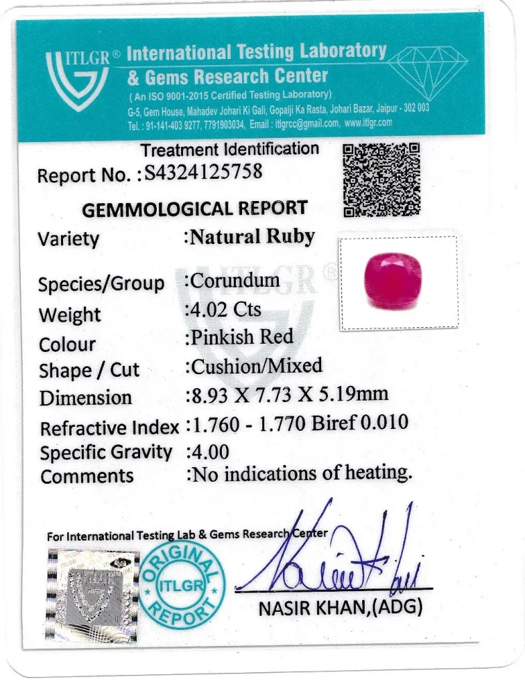 Ruby (Manik) - 4.02 Carat