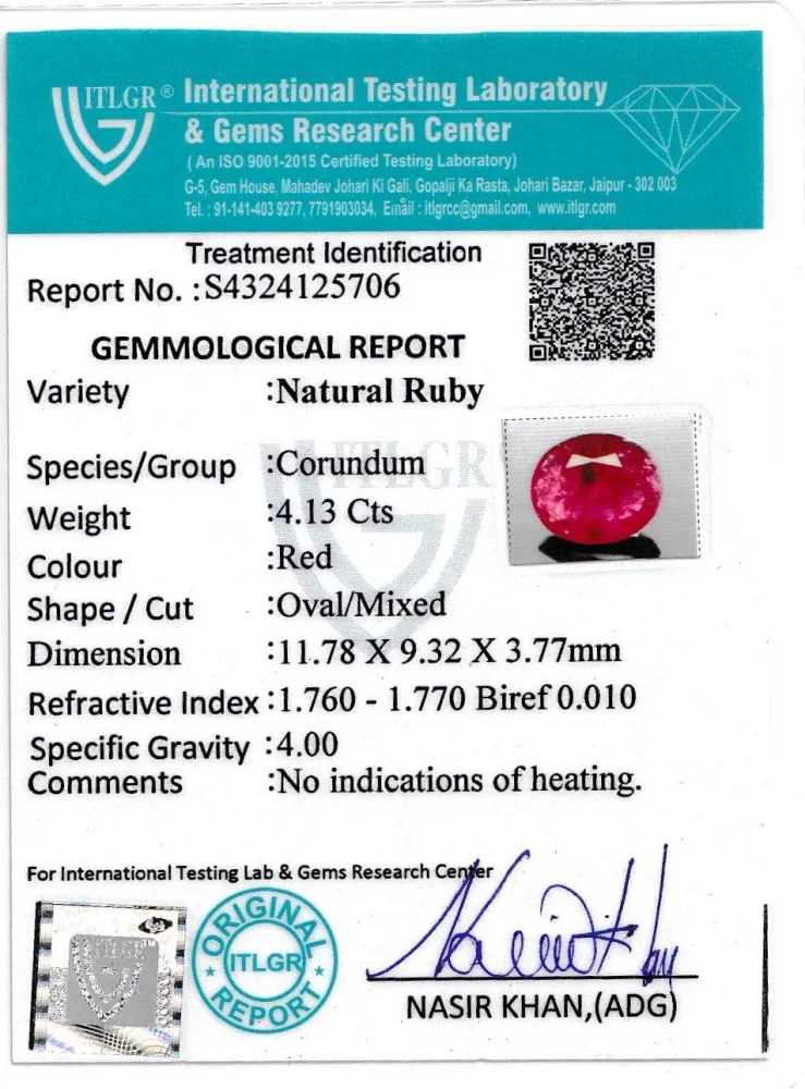Ruby (Manik) - 4.13 Carat
