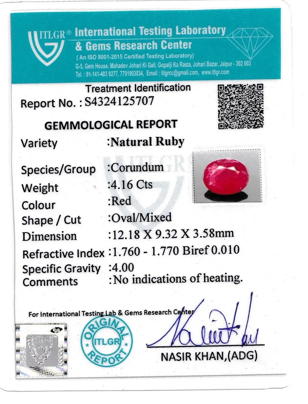 Ruby (Manik) - 4.16 Carat