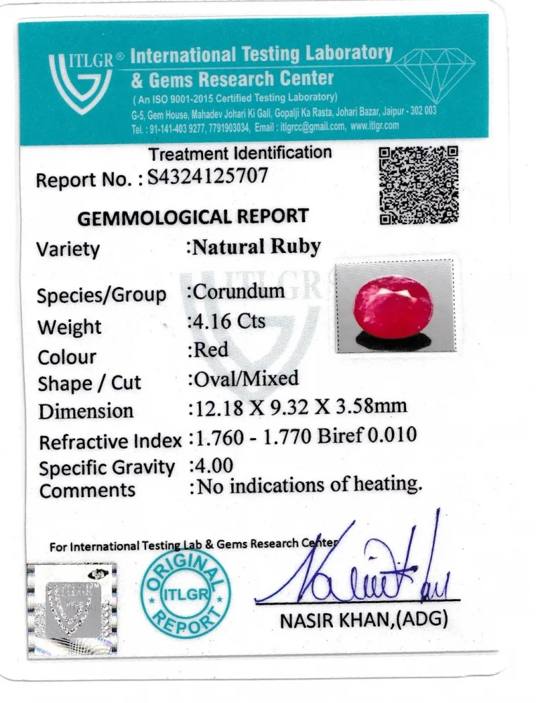Ruby (Manik) - 4.16 Carat