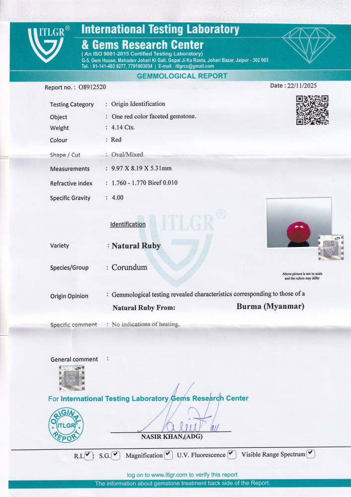 Ruby (Manik) - 4.28 Carat