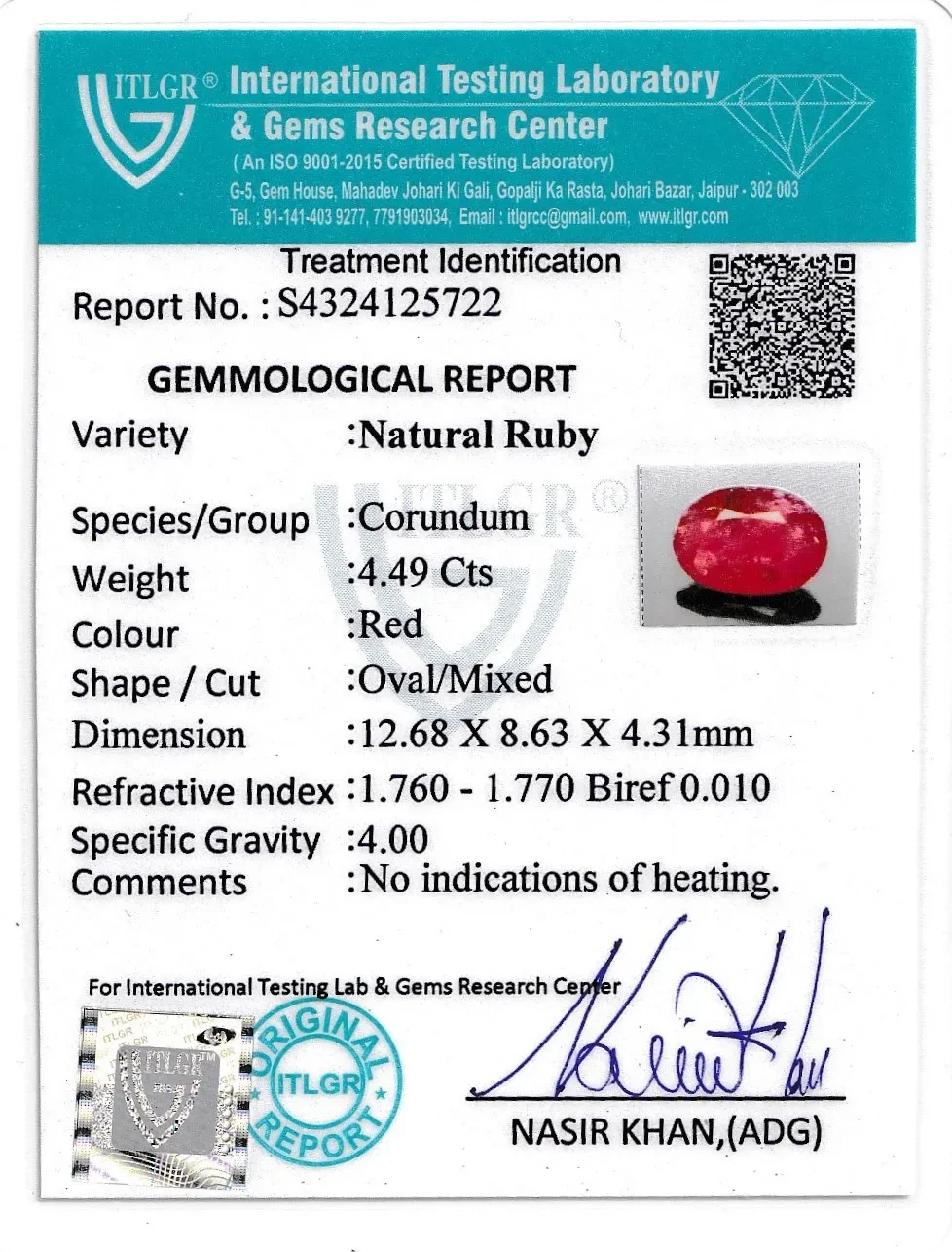 Ruby (Manik) - 4.49 Carat