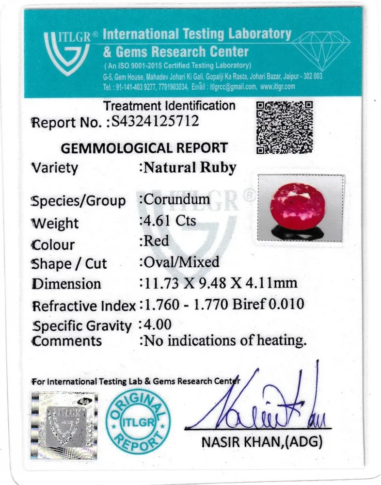 Ruby (Manik) - 4.61 Carat