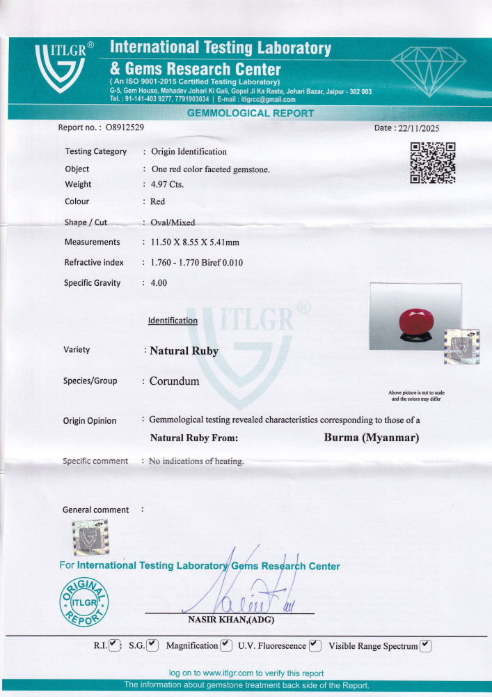 Ruby (Manik) - 5.09 Carat