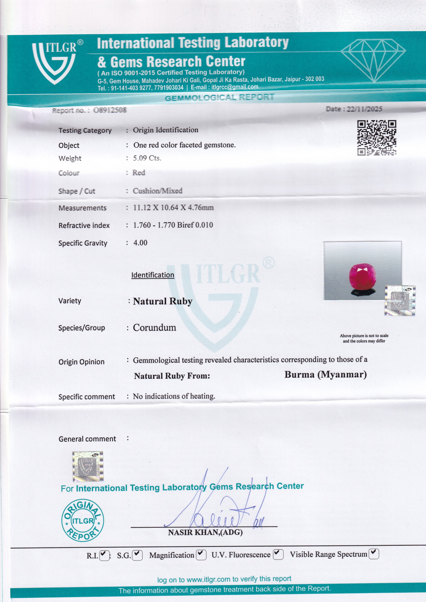 Ruby (Manik) - 5.09 Carat