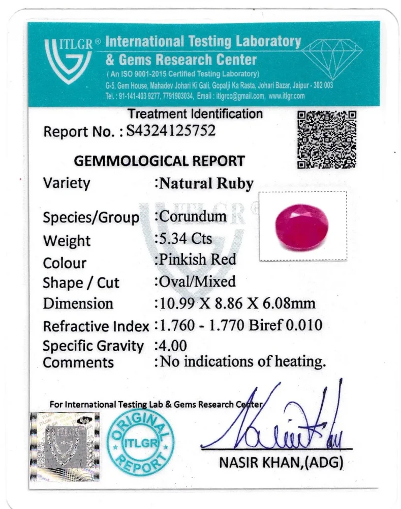 Ruby (Manik) - 5.34 Carat