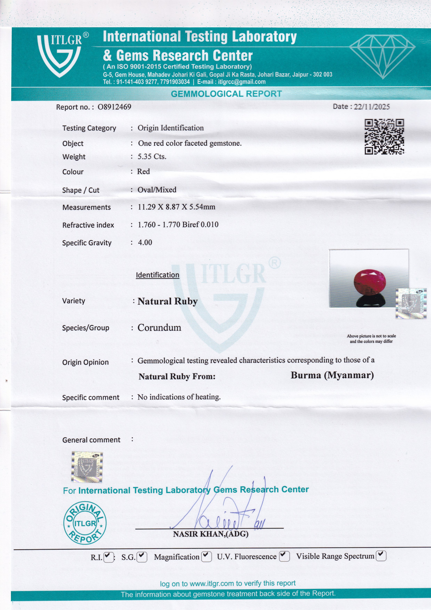 Ruby (Manik) - 5.35 Carat