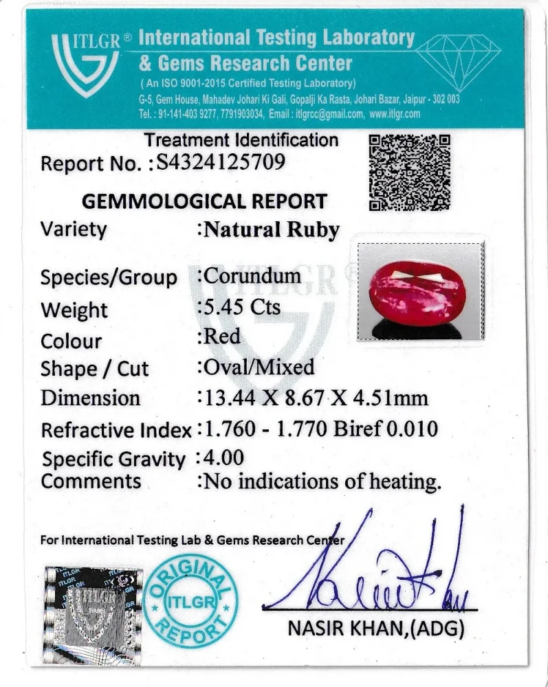 Ruby (Manik) - 5.45 Carat