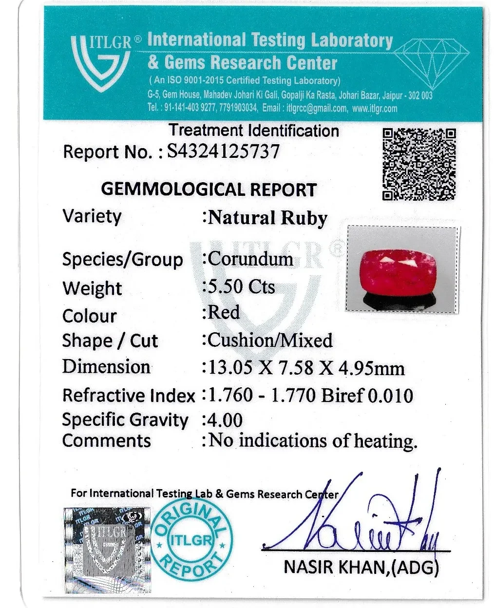 Ruby (Manik) - 5.5 Carat