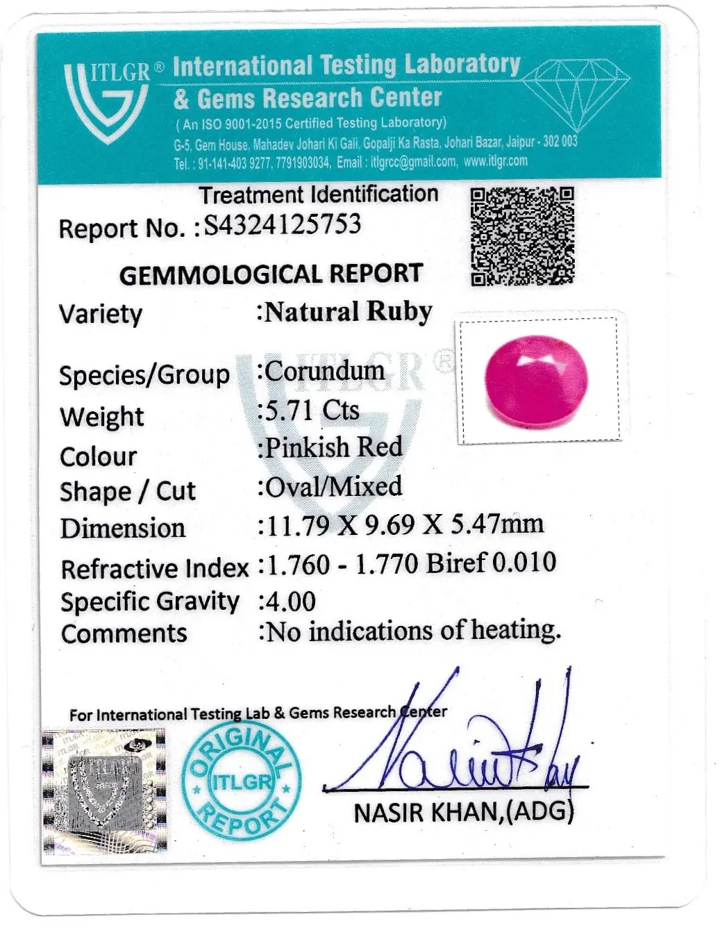 Ruby (Manik) - 5.71 Carat
