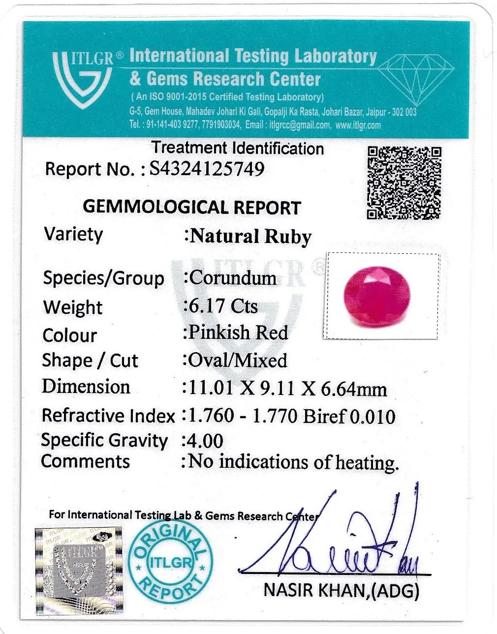 Ruby (Manik) - 6.17 Carat