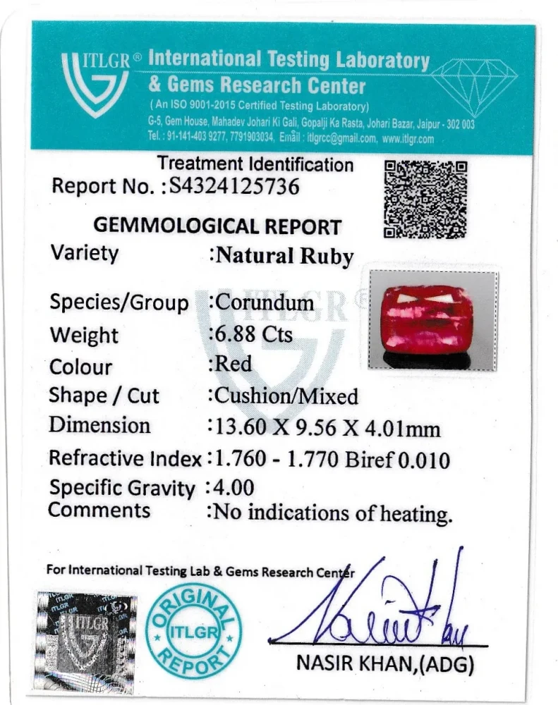 Ruby (Manik) - 6.88 Carat