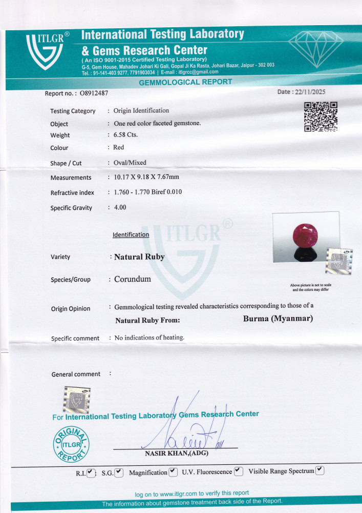 Ruby (Manik) - 6.88 Carat