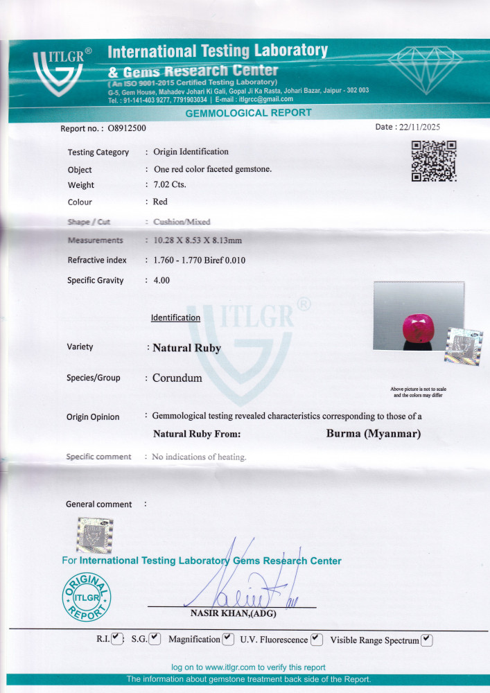 Ruby (Manik) - 7.27 Carat