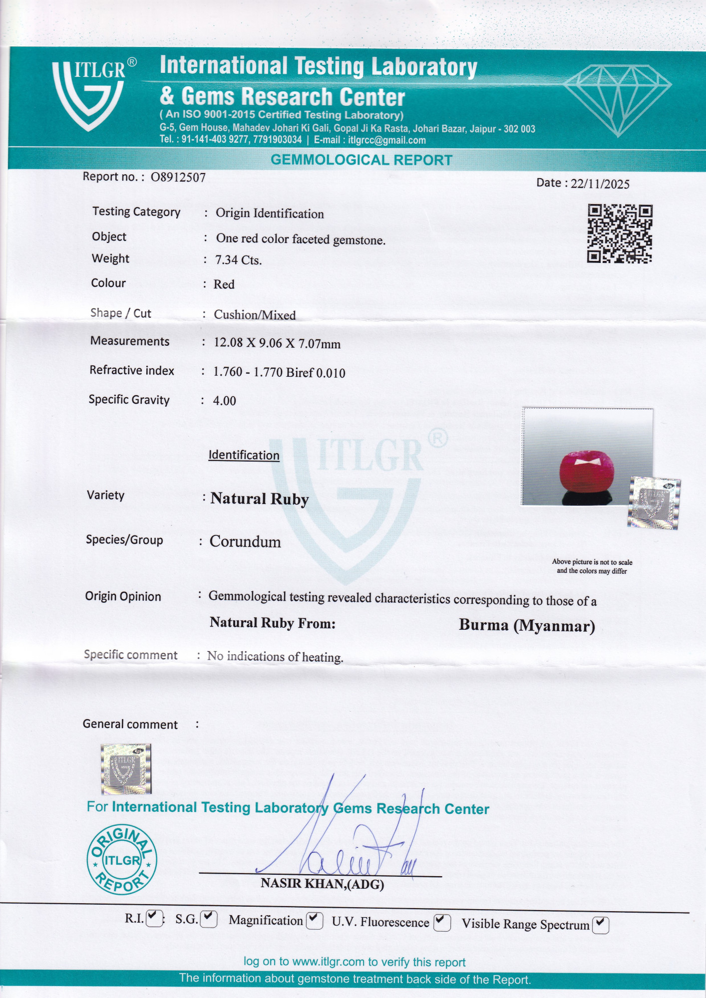 Ruby (Manik) - 7.34 Carat