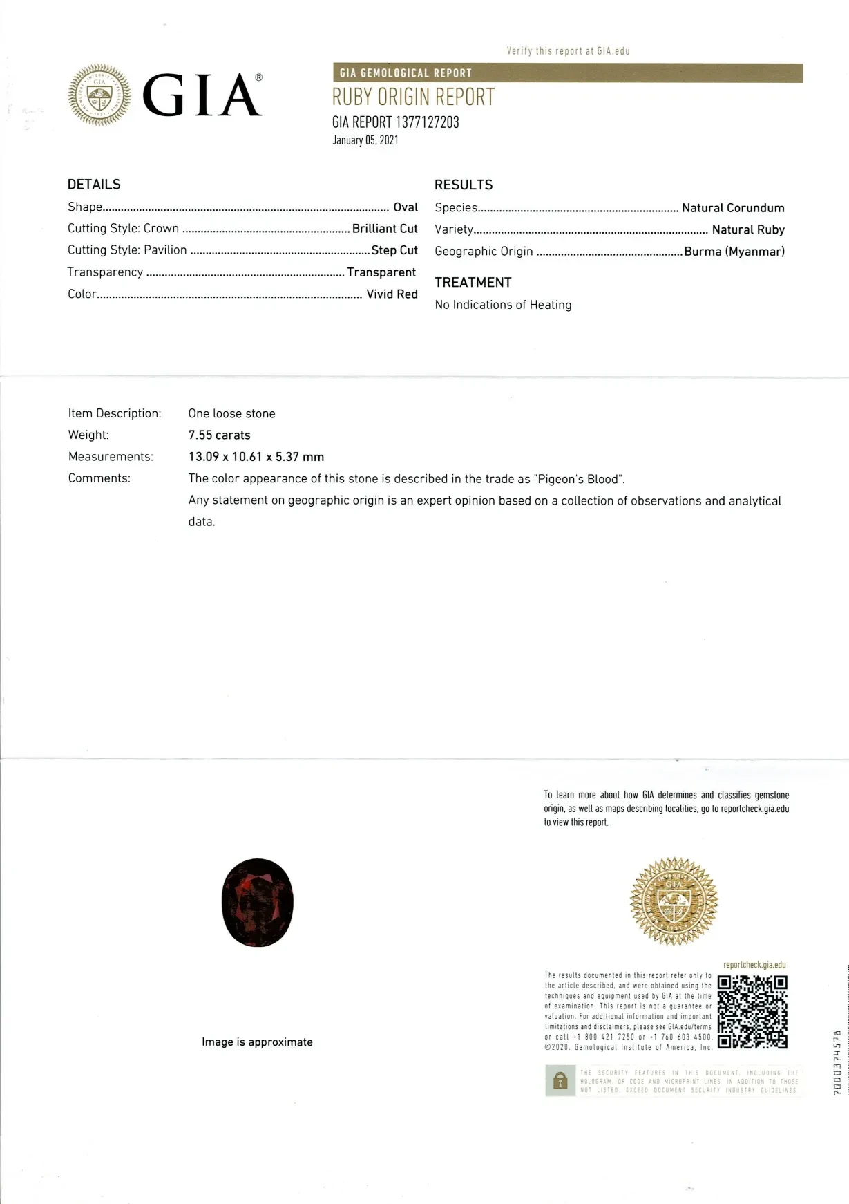 Ruby (Manik) - 7.43 Carat