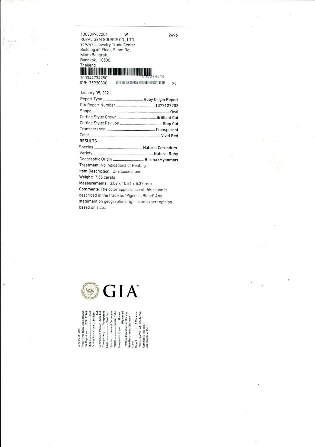 Ruby (Manik) - 7.43 Carat