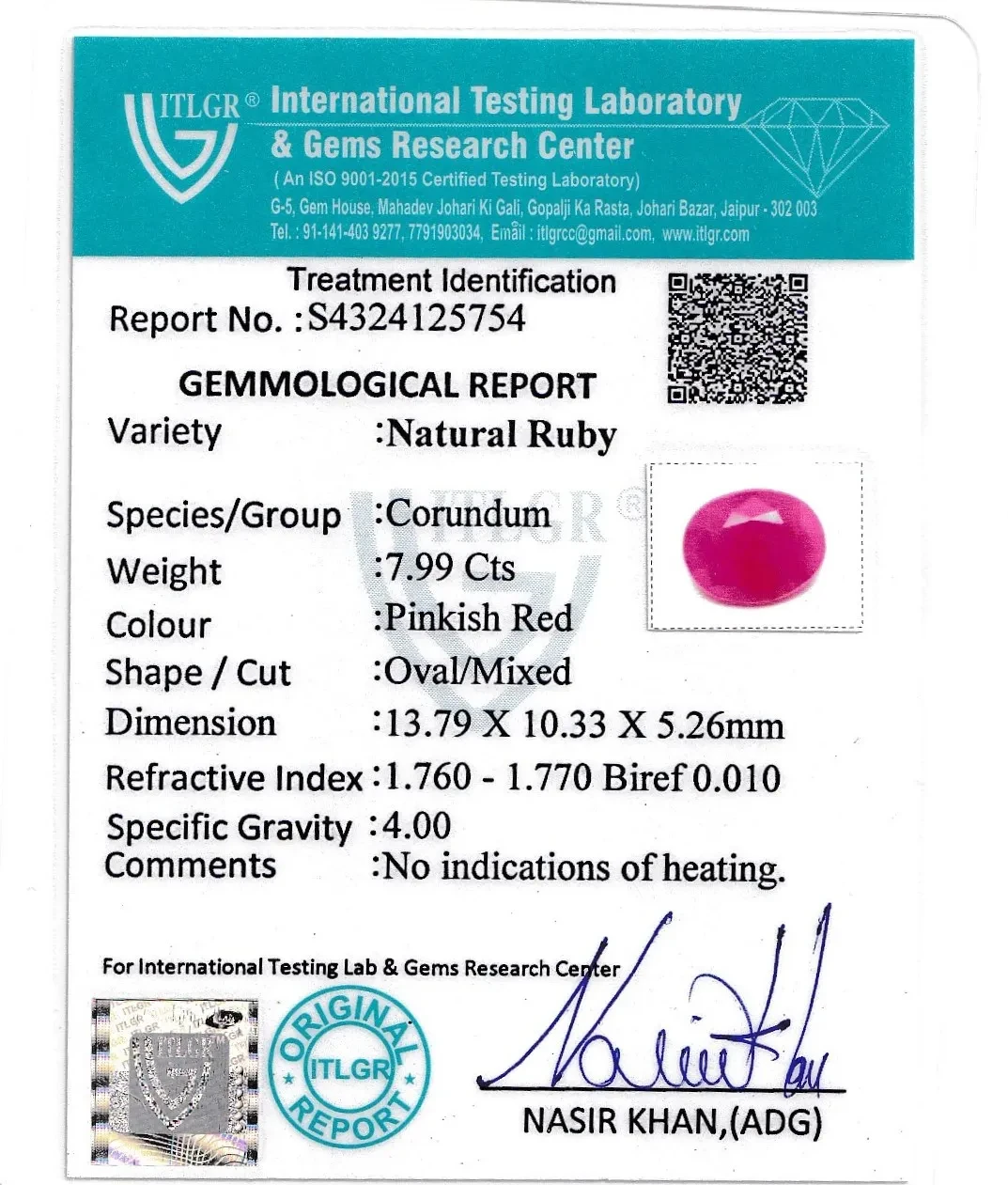 Ruby (Manik) - 7.99 Carat