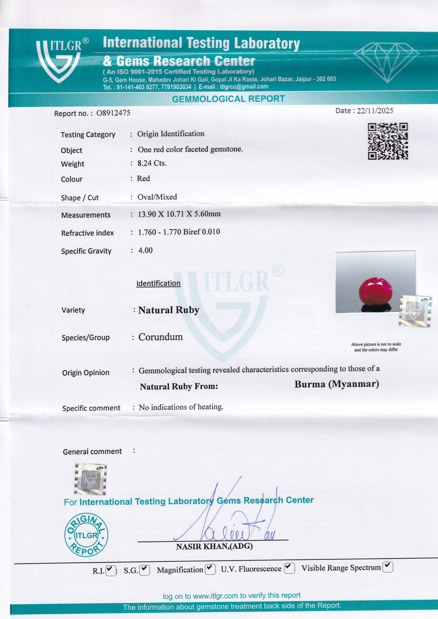 Ruby (Manik) - 8.24 Carat