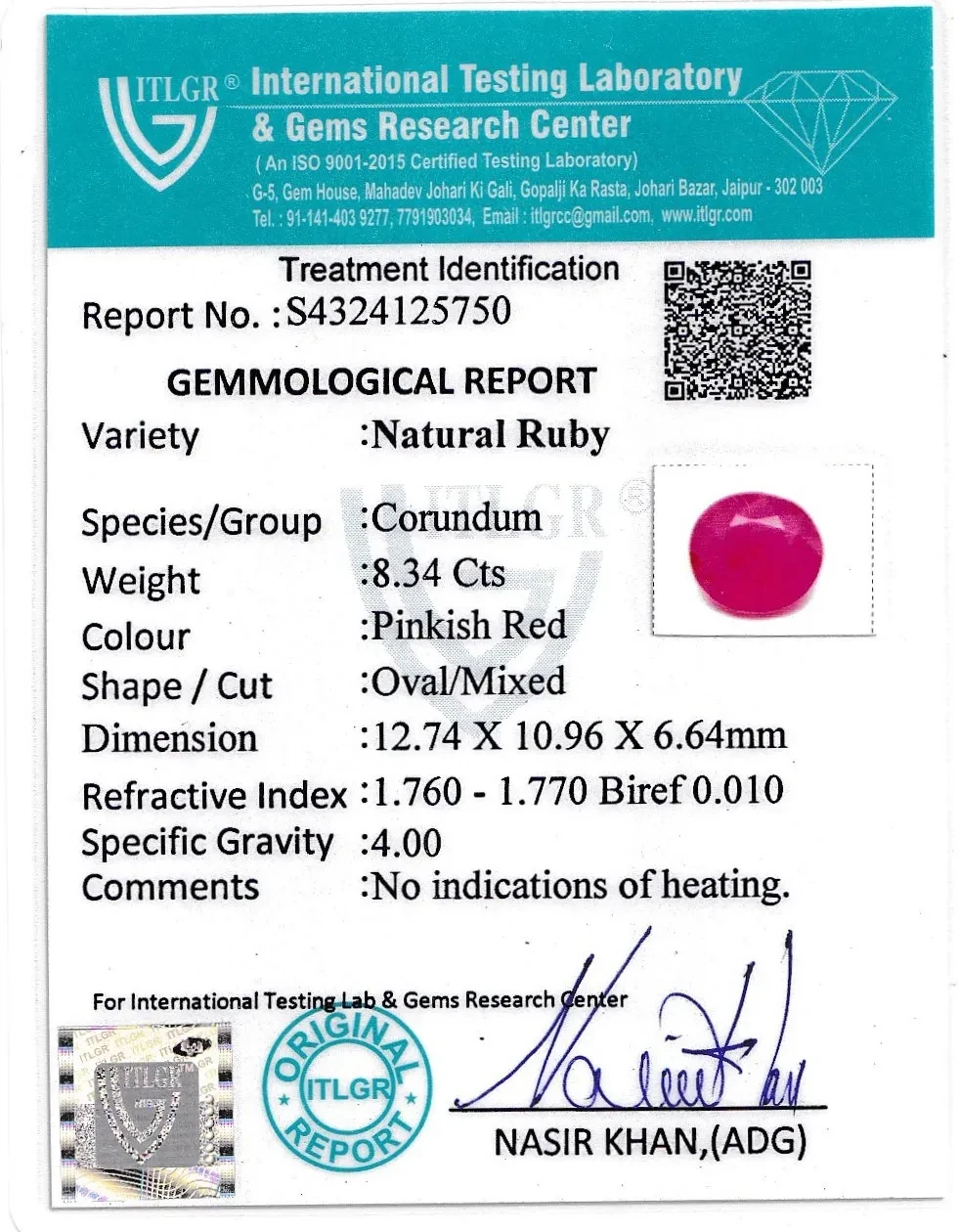Ruby (Manik) - 8.34 Carat