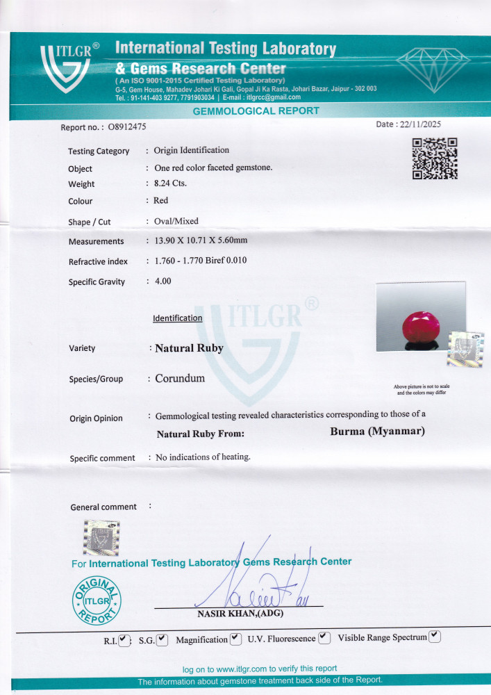 Ruby (Manik) - 8.37 Carat
