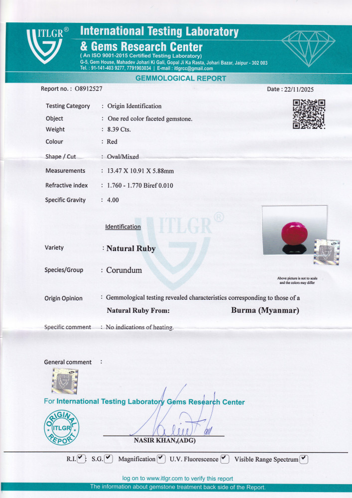 Ruby (Manik) - 8.4 Carat