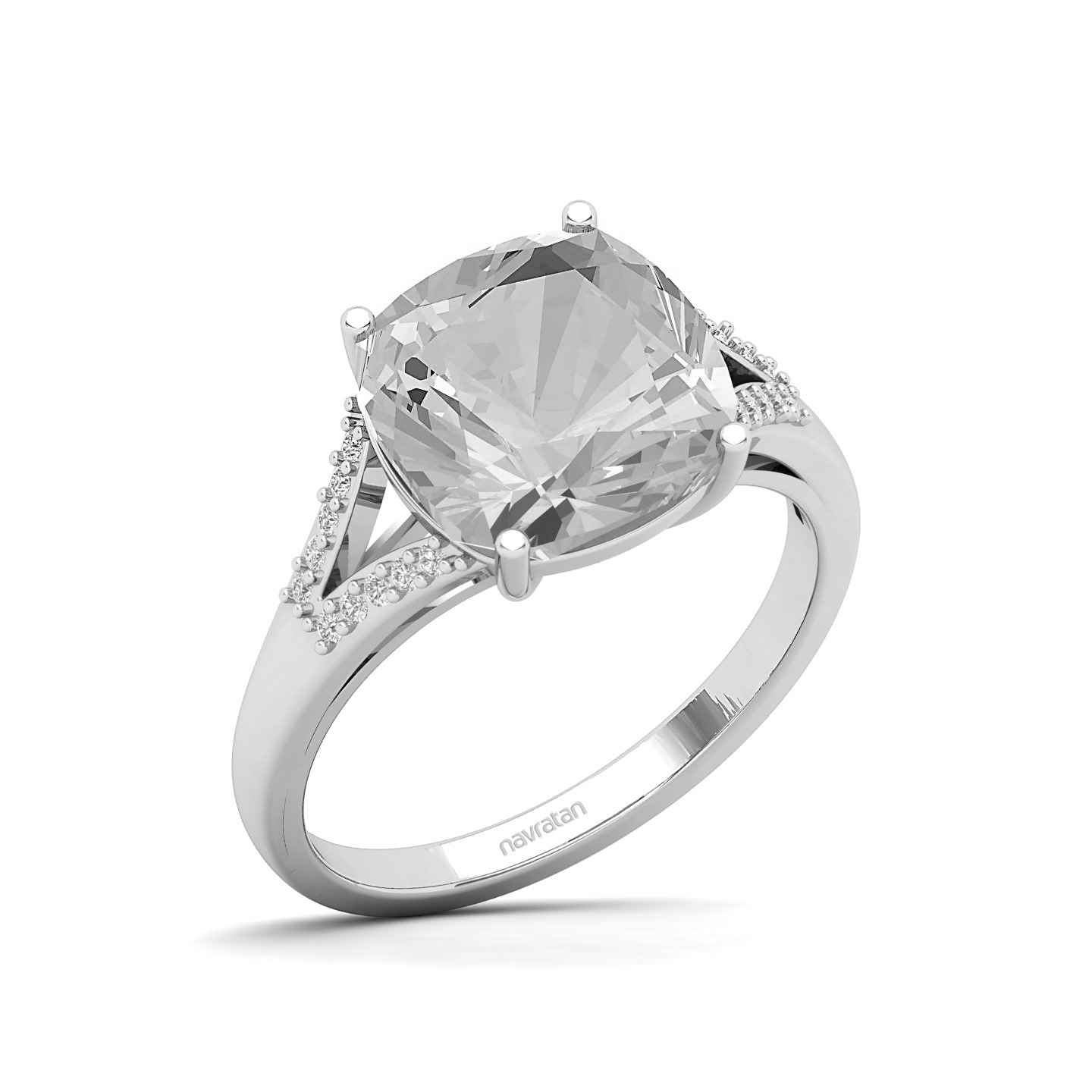 Scintillating White Sapphire Ring