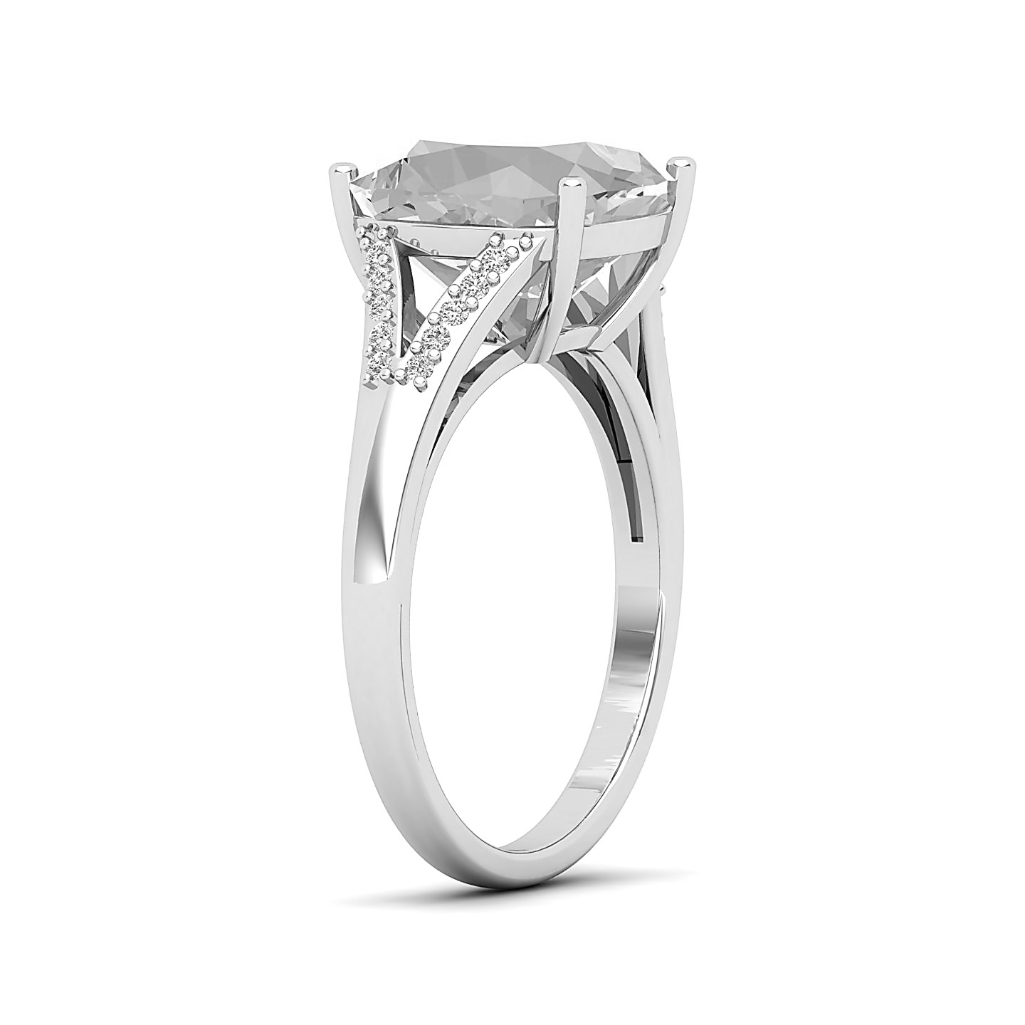 Scintillating White Sapphire Ring