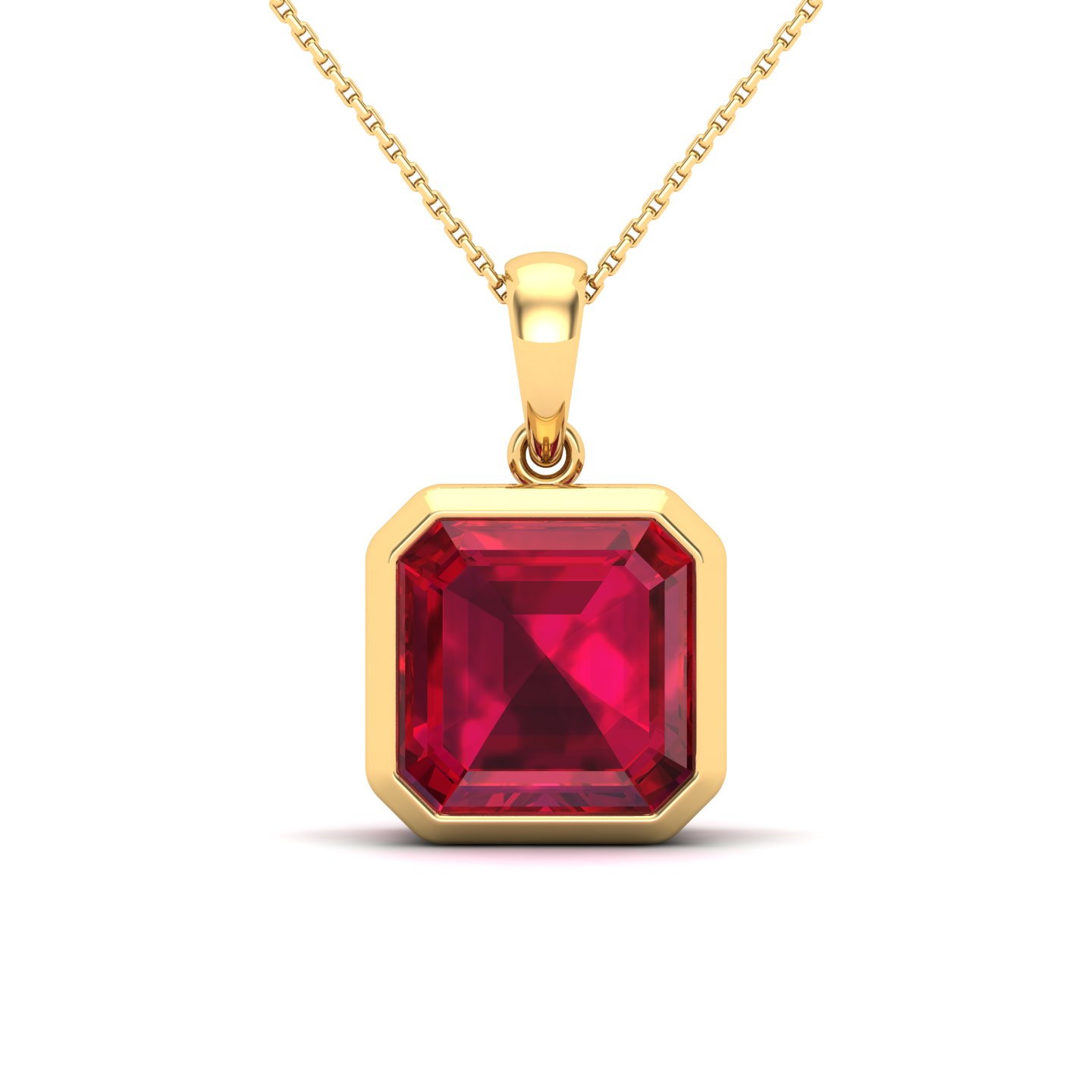 Ruby Triangular Pendants Seamless Elegance Ruby Pendant Necklace