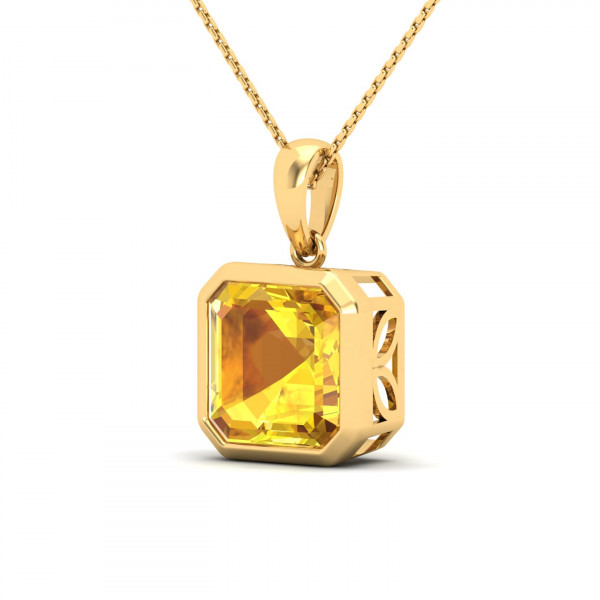 Seamless Elegance Yellow Sapphire Pendant Necklace
