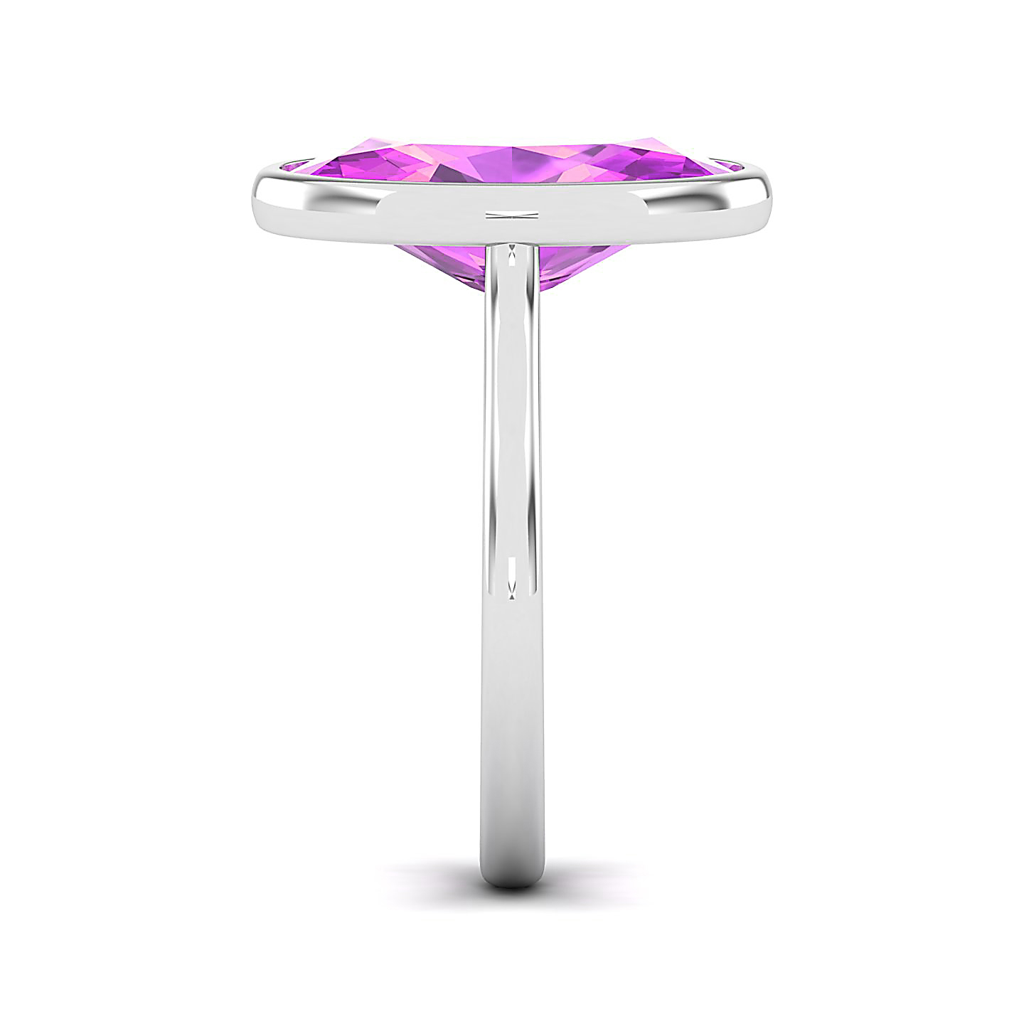 Sleek Shank Solitaire Pink sapphire ring