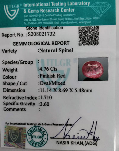 Spinel - 4.76 Carat