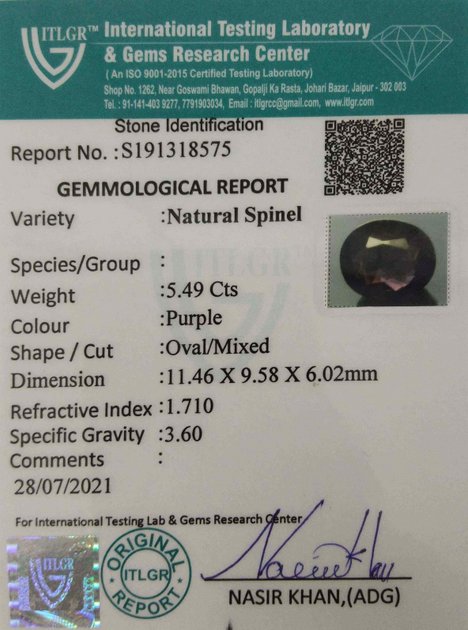 Spinel - 5.49 Carat