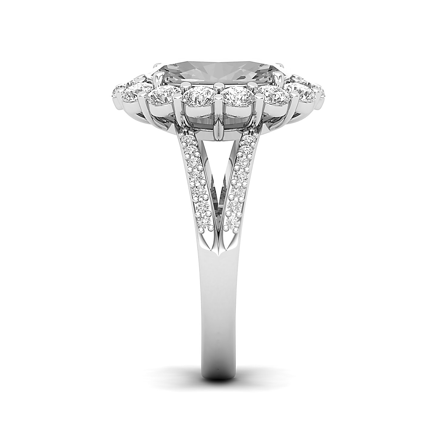 Split Shank White sapphire solitaire ring