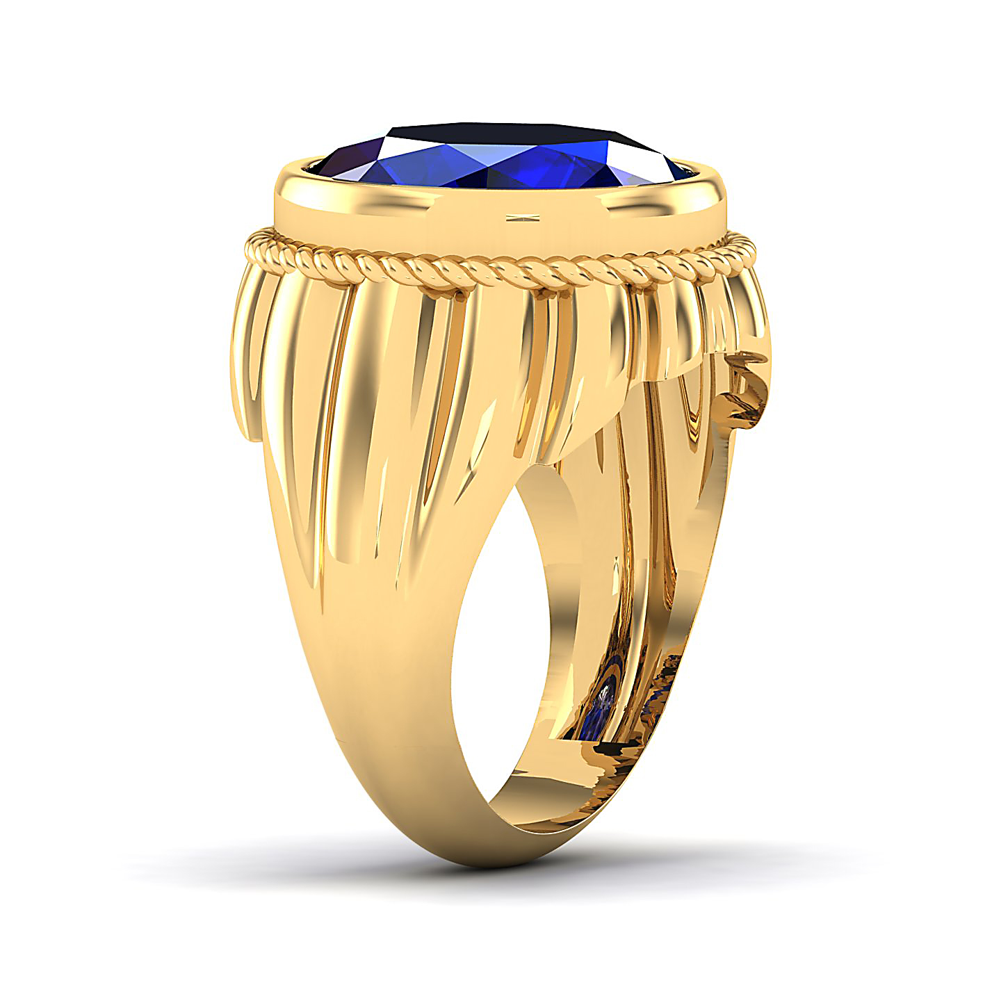 The Cerculean Blue Sapphire Gold Ring
